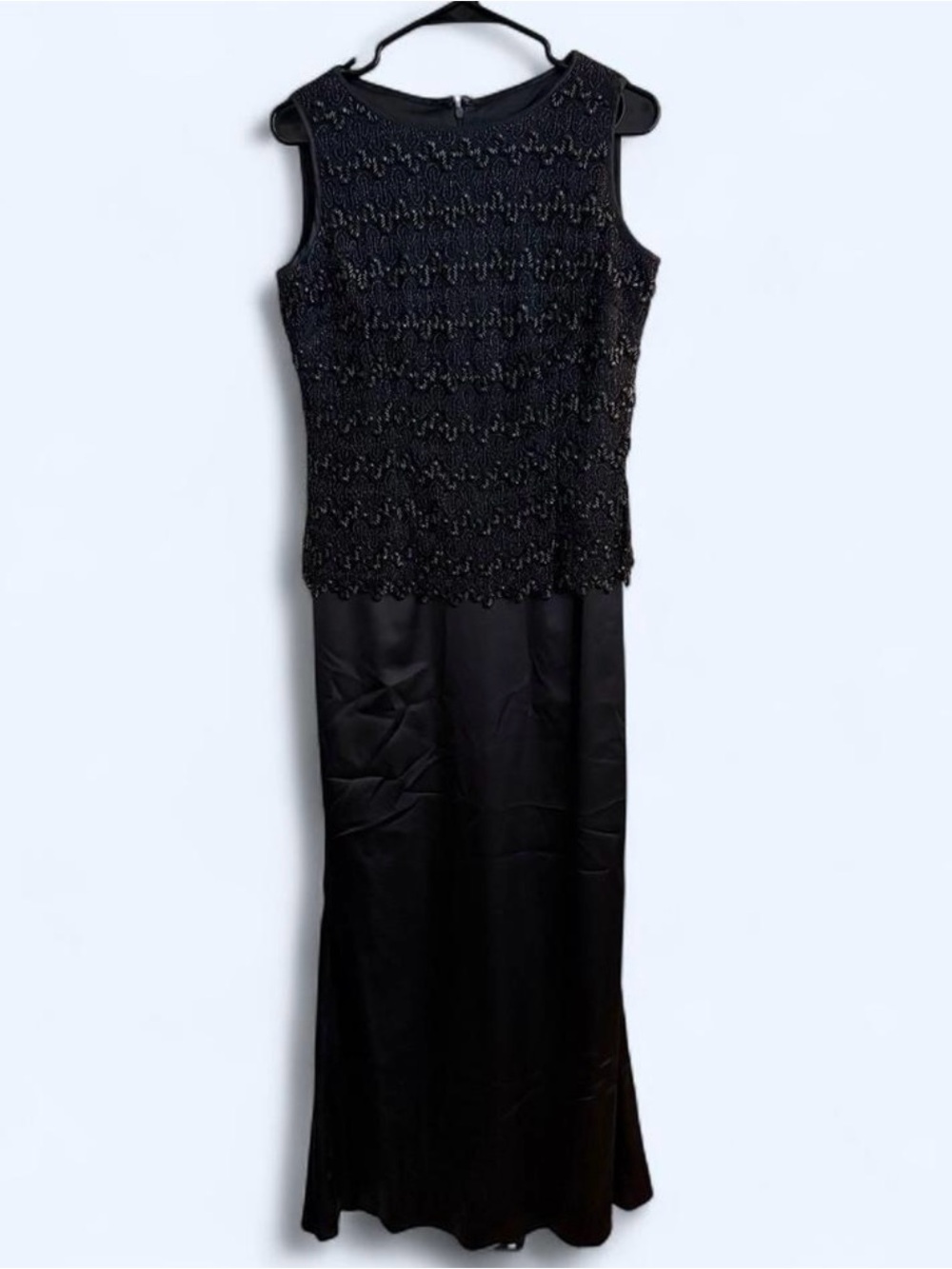 Cachet Black Beaded Sleeveless Maxi Dress